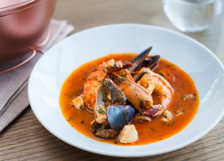 Bouillabaisse: A traditional Provençal fish soup originating in the port city of Marseille. Bouillabaisse: A traditional Provençal fish soup originating in the port city of Marseille.