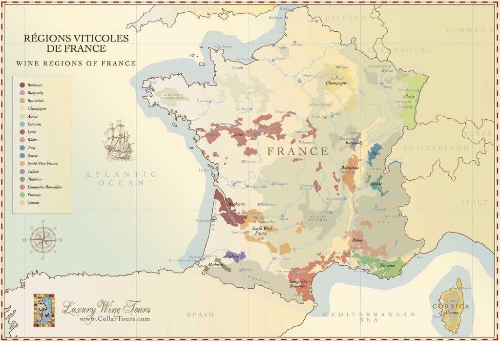 French Wine Regions Map