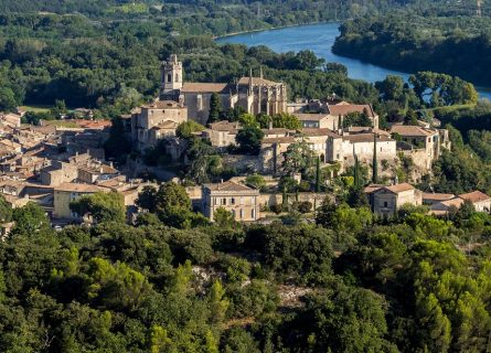 The historic village of Viviers, overlooking the Rhone river The historic village of Viviers, overlooking the Rhone river